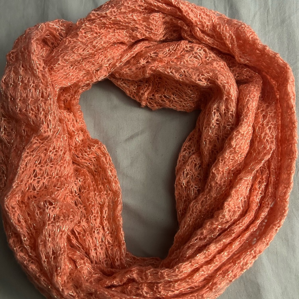 Elegant Orange Lace Scarf